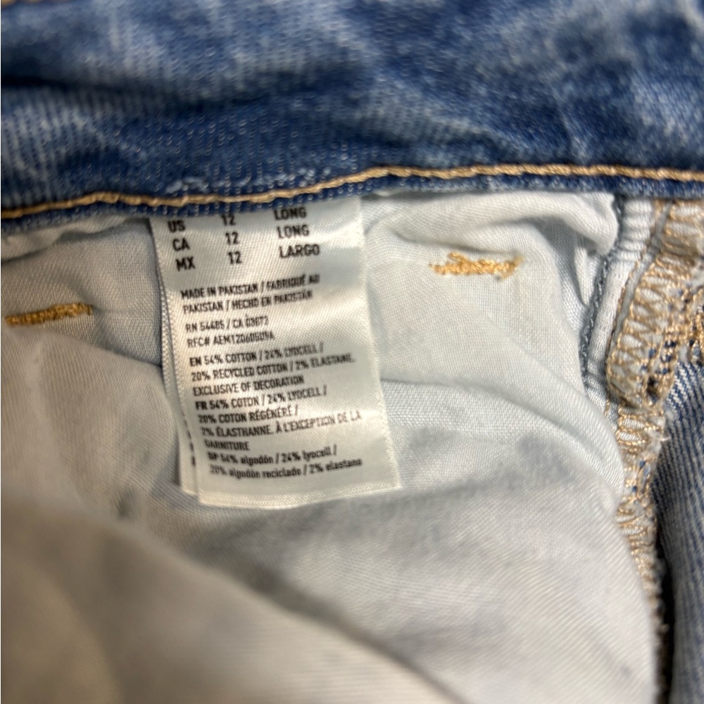 American Eagle Outfitters Light Blue Straight Leg Skinny Jeans - Picture 4 of 4